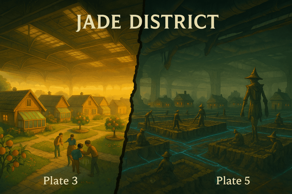 Jade district expands in every direction. Suburban 3 and sharecrop 5.