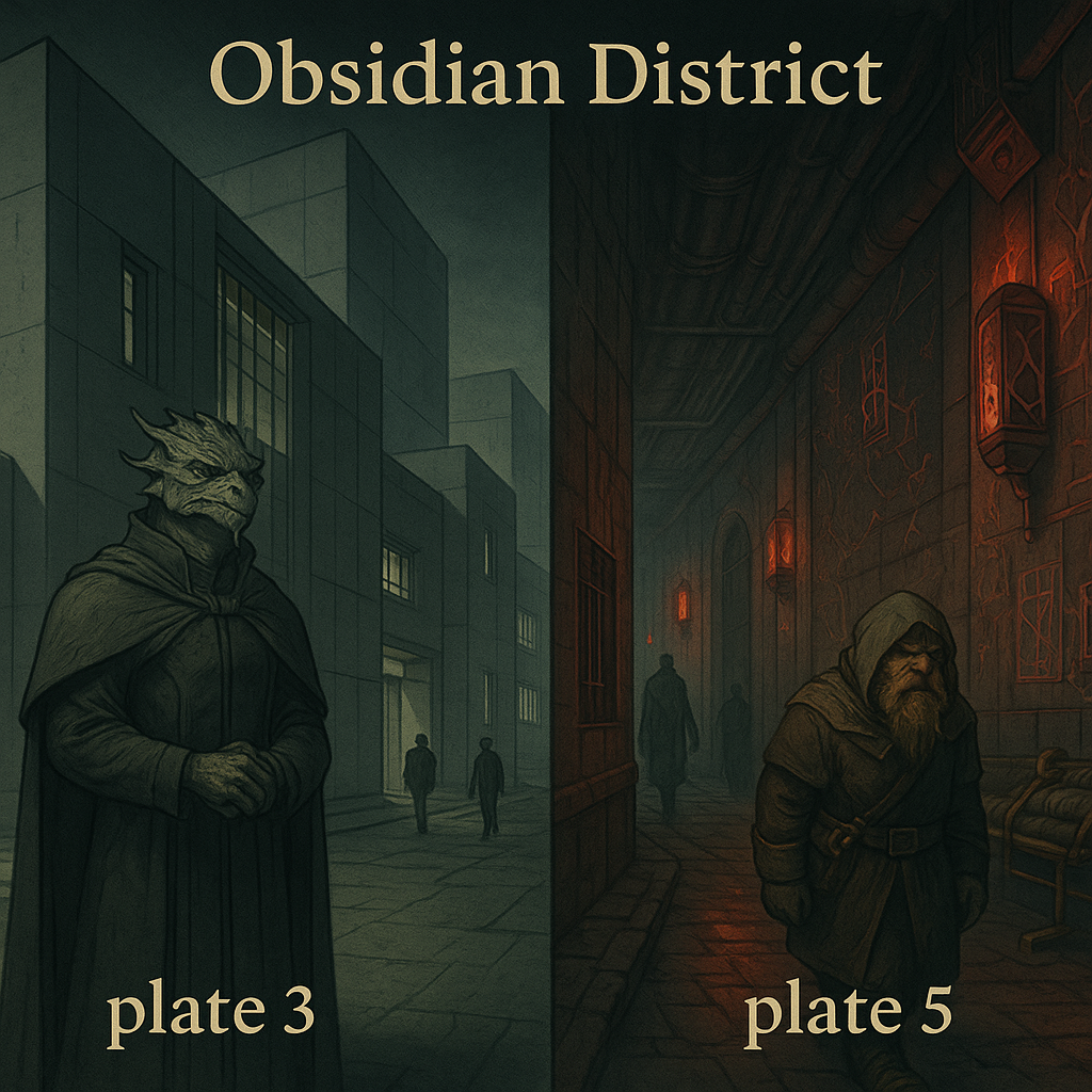 Obsidian streets. Dark, depressing, productive.